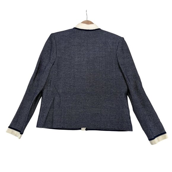 Vintage St. John Collection Suit Blue/White Long Sleeve Top & Skirt Size 4 & 6 - Picture 3 of 16